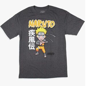 Big & Tall Charcoal Heather Naruto Action Pose Tee Size NWT